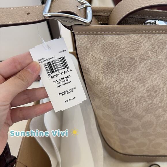 NWT Bundle Coach CBH20 Jude Duffle & CW778 Long Wallet Gold/Sand/Chalk - Picture 3 of 13